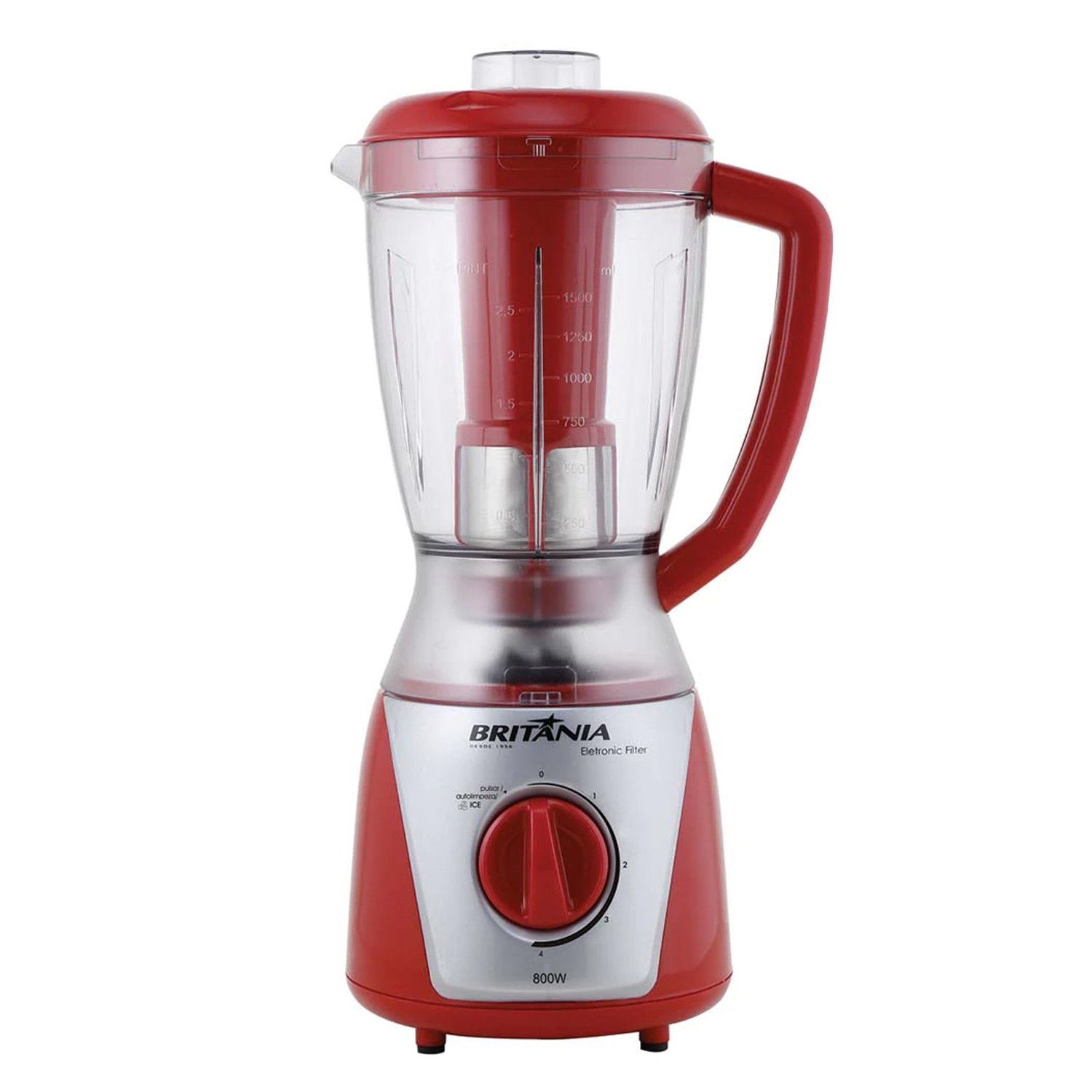 Liquidificador Britânia Eletronic Pro 2 Em 1 900w 2.5l 110v - Vermelho - 3
