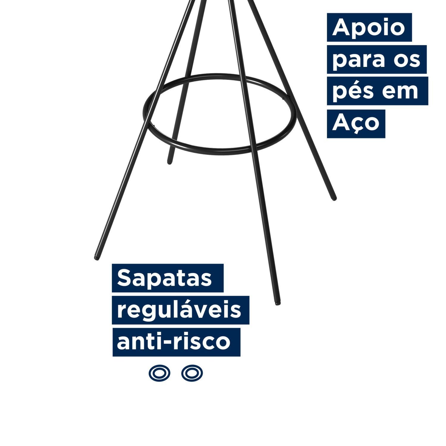 Mesa Bistrô em Aço com Tampo Revestido em Couro Sintético - 6