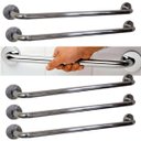 Ver imagem 1 de Barra Alça Apoio 50cm Aço Inox Kit 5 Uni Anti Queda Evita Acidentes Suporte Segurança Idoso Gestante