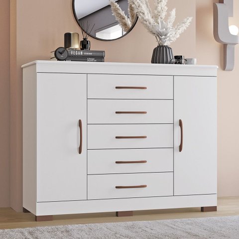 Comoda Essence 5 Gavetas e 2 Portas 100% em MDF