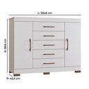 Ver imagem 2 de Comoda Essence 5 Gavetas e 2 Portas 100% em MDF