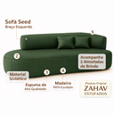Ver imagem 7 de Sofá Orgânico Divã Estofado Sala Recepção Seed 210 Cm Zahav:courino Braça Lado Esquerdo/courino Sint