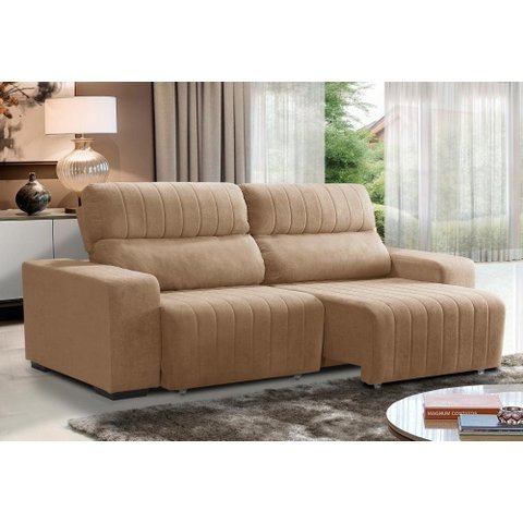 Sofá Retrátil e Reclinável com Molas no Assento Suécia 2,00m - Castor