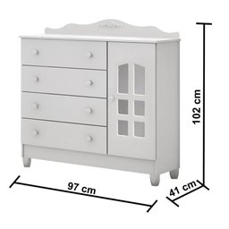 Quarto De Bebê Berço Mini Cama Cômoda Branco - 2