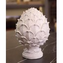 Ver imagem 2 de Pinha Branca Resina Decorativa Redonda 9x9x15cm