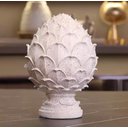 Ver imagem 1 de Pinha Branca Resina Decorativa Redonda 9x9x15cm