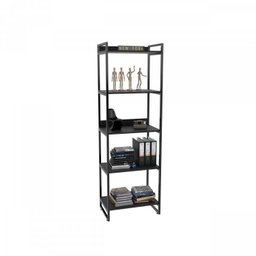 Kit Escritório 2 Peças Mesa Diretor Industrial 180cm e Estante 5 Prateleiras - 5