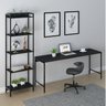 Kit Escritório 2 Peças Mesa Diretor Industrial 180cm e Estante 5 Prateleiras - 1