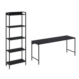 Kit Escritório 2 Peças Mesa Diretor Industrial 180cm e Estante 5 Prateleiras - 3