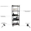 Ver mais imagens de Conjunto Escritório 2 Peças Mesa Diretor Industrial 180cm e Estante 5 Prateleiras Preto Onix