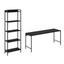 Ver imagem 3 de Conjunto Escritório 2 Peças Mesa Diretor Industrial 180cm e Estante 5 Prateleiras Preto Onix