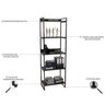 Kit Escritório 2 Peças Mesa Diretor Industrial 180cm e Estante 5 Prateleiras - 8