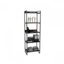Ver imagem 5 de Conjunto Escritório 2 Peças Mesa Diretor Industrial 180cm e Estante 5 Prateleiras Preto Onix