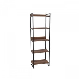Conjunto Escritório 2 Peças Mesa Diretor Industrial 180cm e Estante 5 Prateleiras Nogal Marrom - 6 Conjunto Escritório 2 Peças Mesa Diretor Industrial 180cm e Estante 5 Prateleiras Nogal Marrom - 6