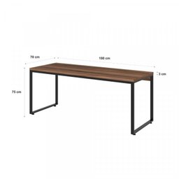 Kit Escritório 2 Peças Mesa Diretor Industrial 180cm e Estante 5 Prateleiras - 11