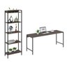 Kit Escritório 2 Peças Mesa Diretor Industrial 180cm e Estante 5 Prateleiras - 2