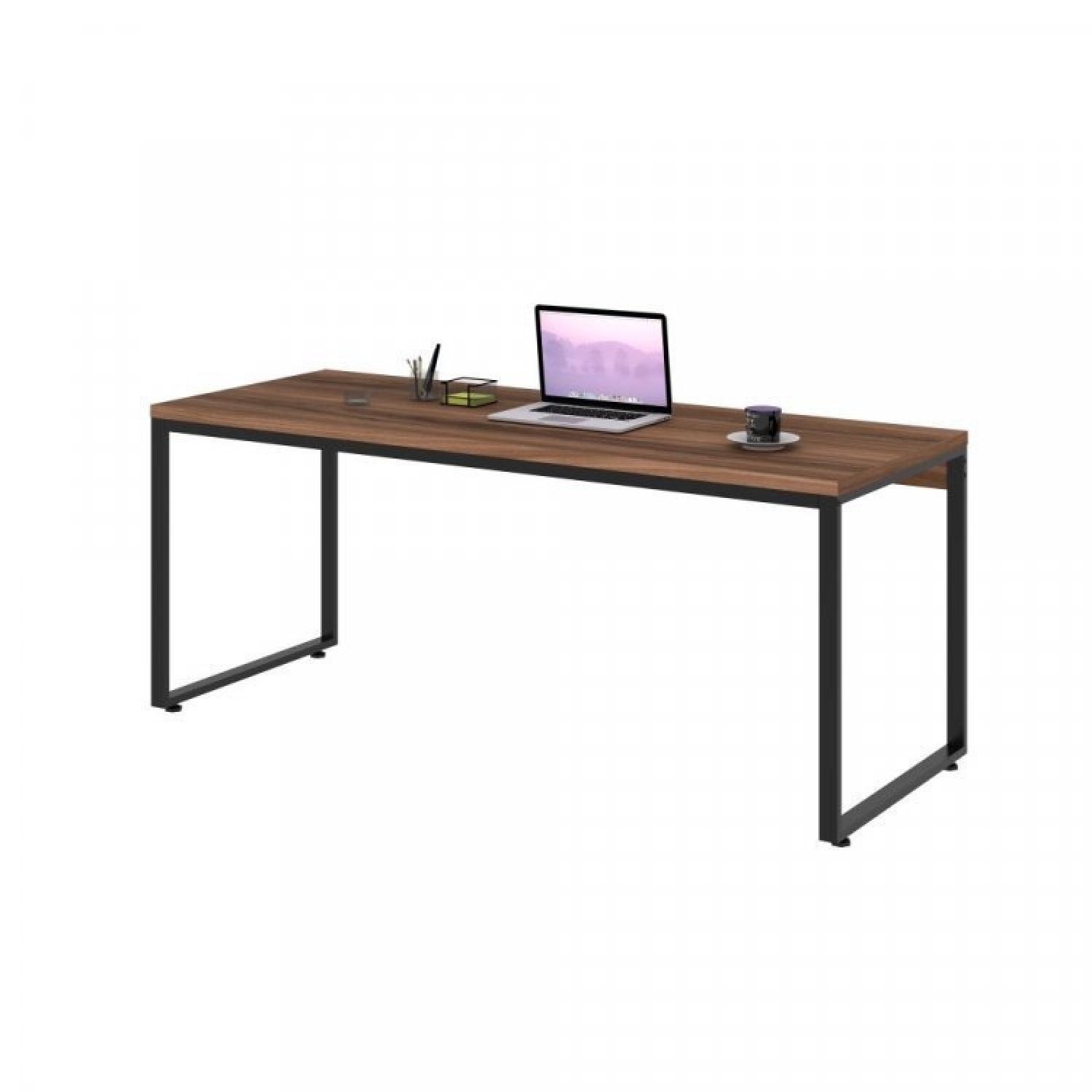 Conjunto Home Office 2 Peças Mesa Diretor Industrial 180cm e Estante 5 Prateleiras  - 10