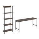 Ver imagem 3 de Kit Escritório 2 Peças Mesa Diretor Industrial 180cm e Estante 5 Prateleiras