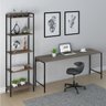 Kit Escritório 2 Peças Mesa Diretor Industrial 180cm e Estante 5 Prateleiras - 1