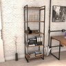 Kit Escritório 2 Peças Mesa Diretor Industrial 180cm e Estante 5 Prateleiras - 5