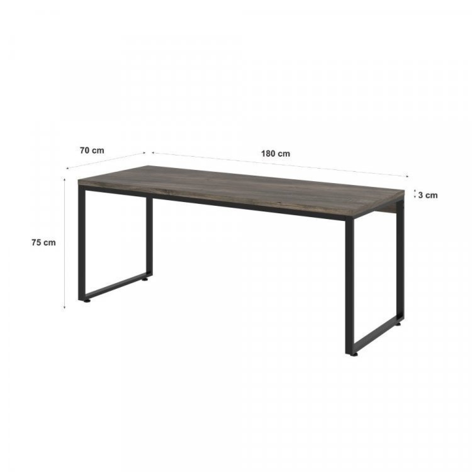 Conjunto Escritório 2 Peças Mesa Diretor Industrial 180cm Estante Prateleiras  - 11