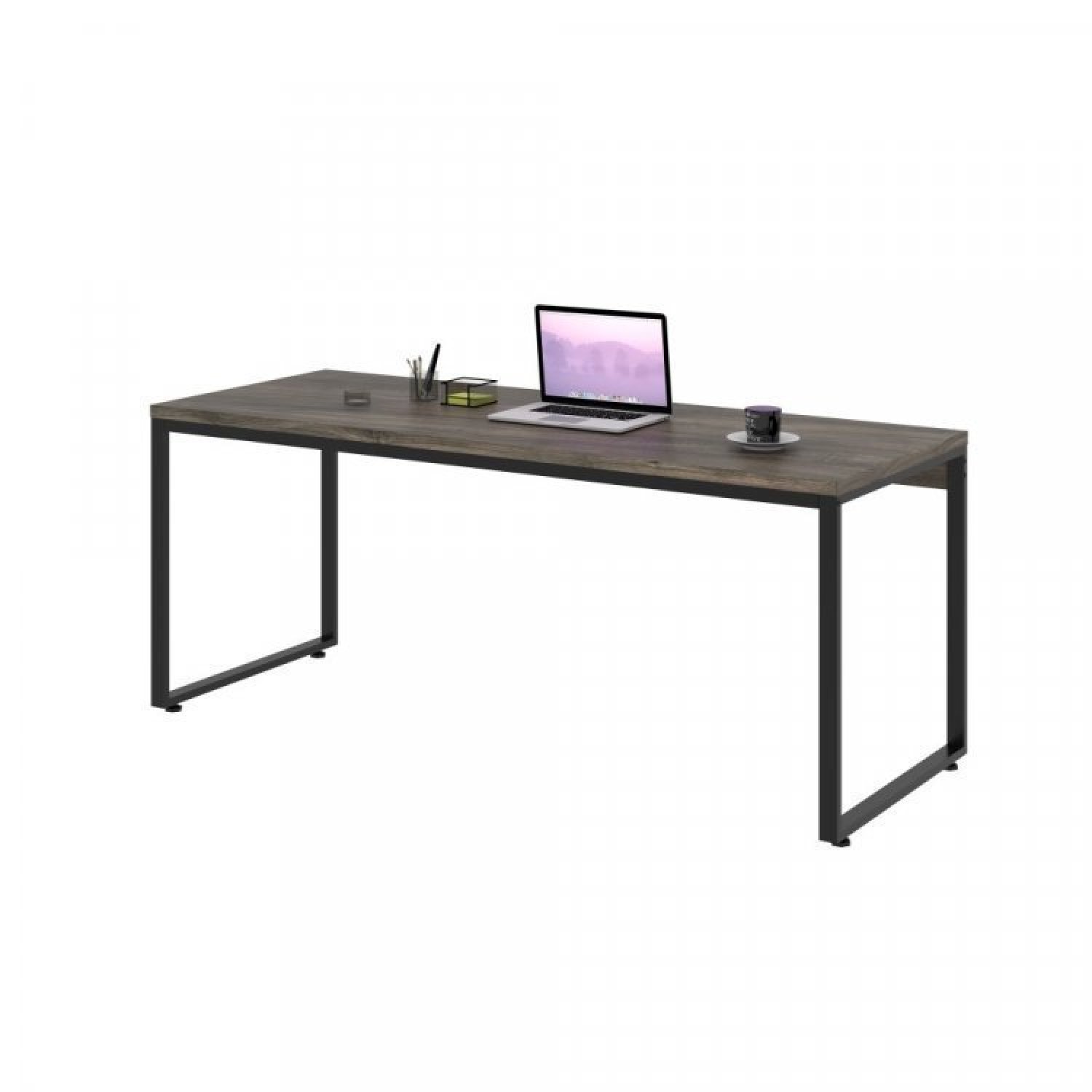 Conjunto Escritório 2 Peças Mesa Diretor Industrial 180cm Estante Prateleiras  - 9