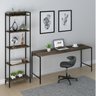 Kit Escritório 2 Peças Mesa Diretor Industrial 180cm e Estante 5 Prateleiras - 1
