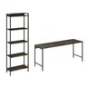 Kit Escritório 2 Peças Mesa Diretor Industrial 180cm e Estante 5 Prateleiras - 3