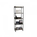 Ver imagem 7 de Conjunto Escritório 2 Peças Mesa Diretor Industrial 180cm e Estante 5 Prateleiras Carvalho Dark Marrom