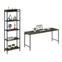 Ver imagem 2 de Kit Escritório 2 Peças Mesa Diretor Industrial 180cm e Estante 5 Prateleiras