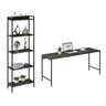 Kit Escritório 2 Peças Mesa Diretor Industrial 180cm e Estante 5 Prateleiras - 2