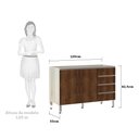 Ver imagem 3 de Balcão de Pia sem Tampo para Cozinha 120cm 2 Portas e 4 Gavetas Luci Luciane Móveis