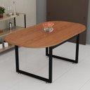 Ver imagem 2 de Mesa Oval para Sala de Jantar 6 Lugares Pés de Ferro Estilo Industrial:nature