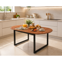 Ver imagem 1 de Mesa Oval para Sala de Jantar 6 Lugares Pés de Ferro Estilo Industrial:nature