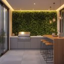 Ver imagem 3 de 18 Placas Jardim Vertical Artificial 3d Parede Verde Folhagem Artificial Decoração