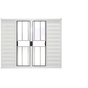 JANELA 6 FOLHAS 100X150 BRANCO COM GRADE