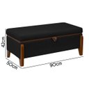 Ver imagem 3 de Banqueta Decorativa Puff Baú Organizado Bali 90 Cm Bouclé:preto