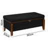 Banqueta Decorativa Puff Baú Organizado Bali 90 Cm Bouclé:preto - 3
