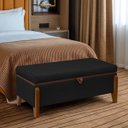 Ver mais imagens de Banqueta Decorativa Puff Baú Organizado Bali 90 Cm Bouclé:preto