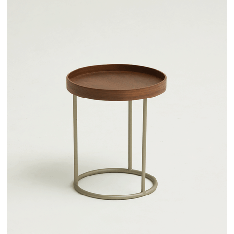 Mesa de Centro Oscar - Tampo Freijo - Base Aço Carbono - Altura 40cm