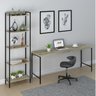 Kit Escritório 2 Peças Mesa Diretor Industrial 180cm e Estante 5 Prateleiras - 1
