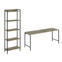 Ver imagem 3 de Kit Escritório 2 Peças Mesa Diretor Industrial 180cm e Estante 5 Prateleiras