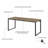 Kit Escritório 2 Peças Mesa Diretor Industrial 180cm e Estante 5 Prateleiras - 19