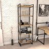Kit Escritório 2 Peças Mesa Diretor Industrial 180cm e Estante 5 Prateleiras - 14