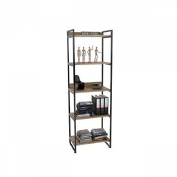 Kit Escritório 2 Peças Mesa Diretor Industrial 180cm e Estante 5 Prateleiras - 17