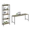 Kit Escritório 2 Peças Mesa Diretor Industrial 180cm e Estante 5 Prateleiras - 2