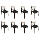 Ver imagem 1 de Kit 8 Cadeiras de Jantar Madeira Maciça Castanho Manuela Assento Veludo Preto Tela Premium