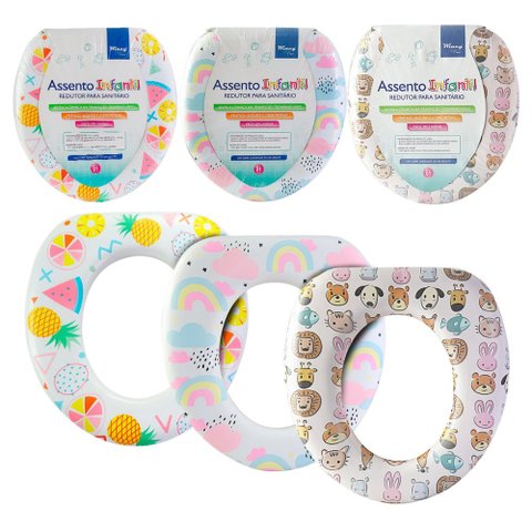 Assento Sanitário Infantil Macio Estampado - Menina