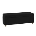 Ver imagem 3 de Recamier Bau Madri 1,40m Suede Preto - Inova Decor Inova Decorações