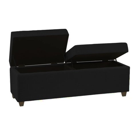 Recamier Bau Madri 1,40m Suede Preto - Inova Decor Inova Decorações